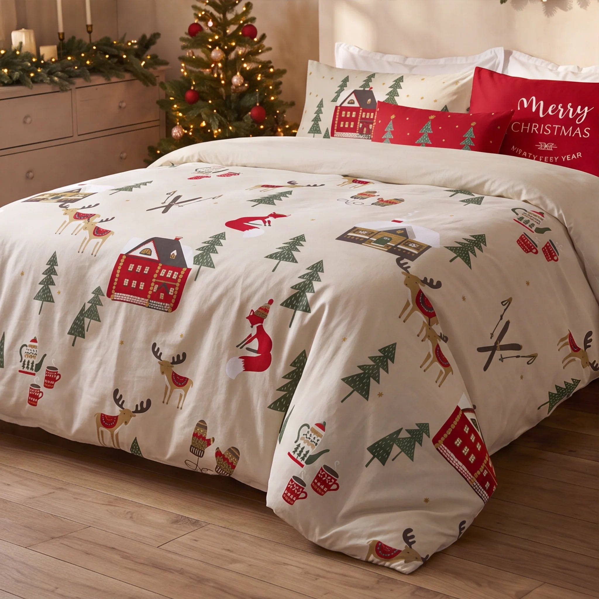 Housse de couette à clics 100% coton Laponia 19