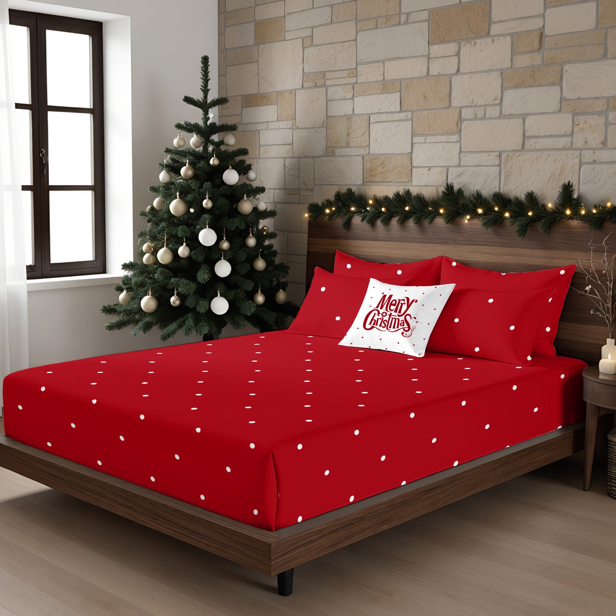 Drap housse Laponia 47 rouge 100% coton