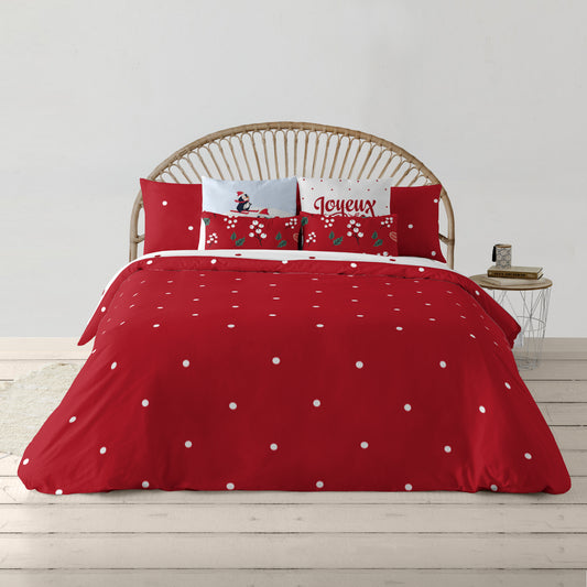 Duvet cover with clicks 100% cotton Laponia 47 red