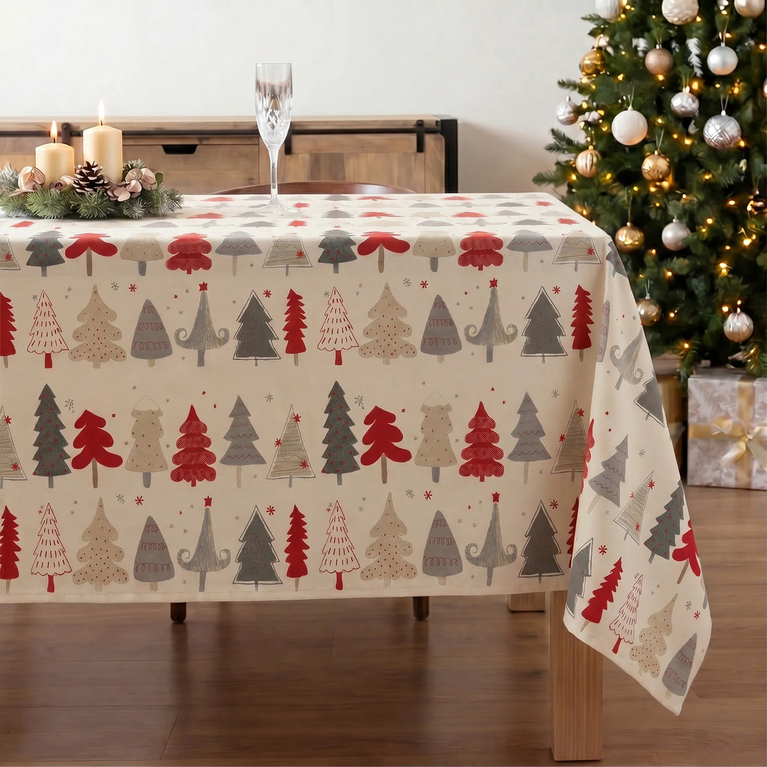 Mantel antimanchas Christmas Laponia 52-100