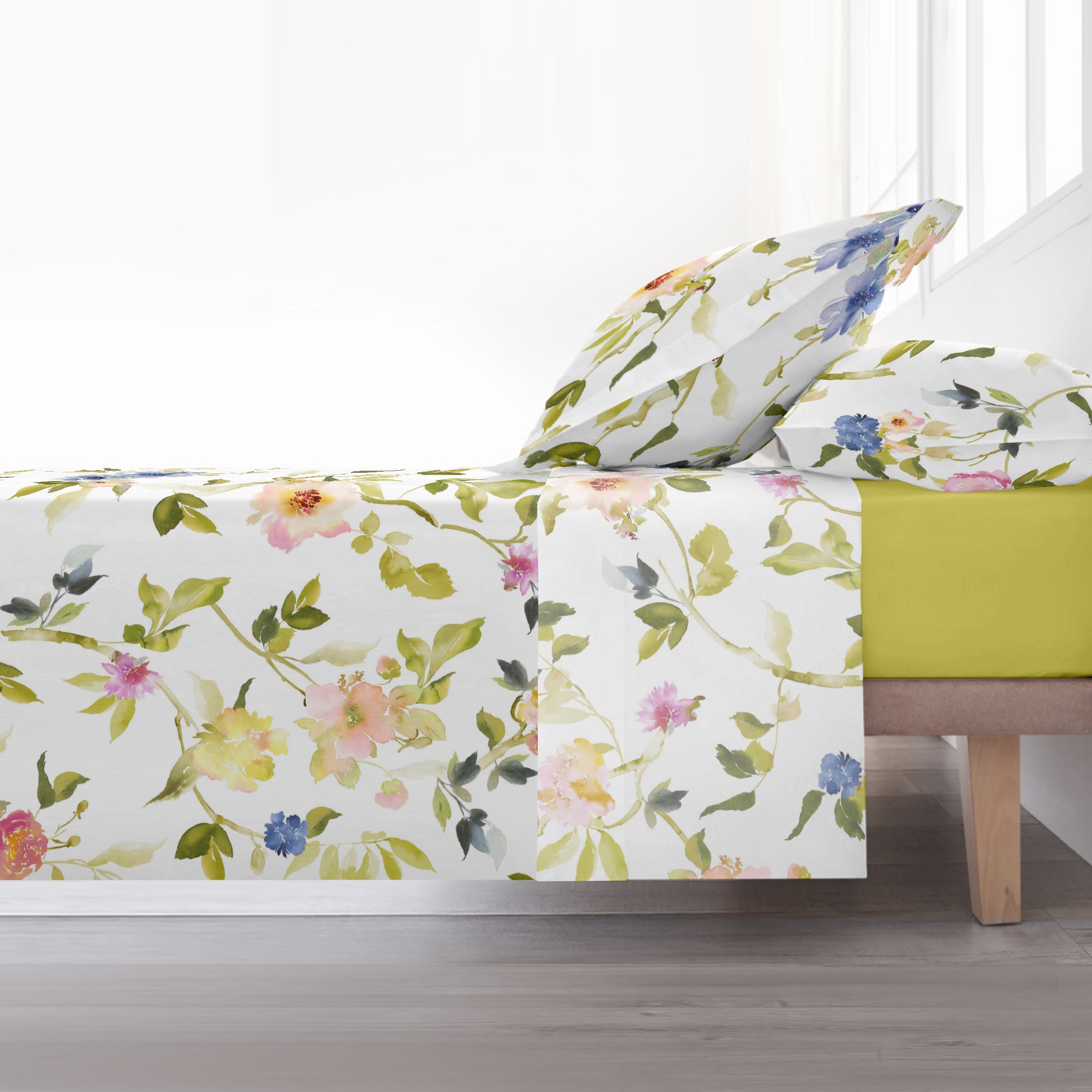 Juego de sábanas 100% algodón Leeds Verde