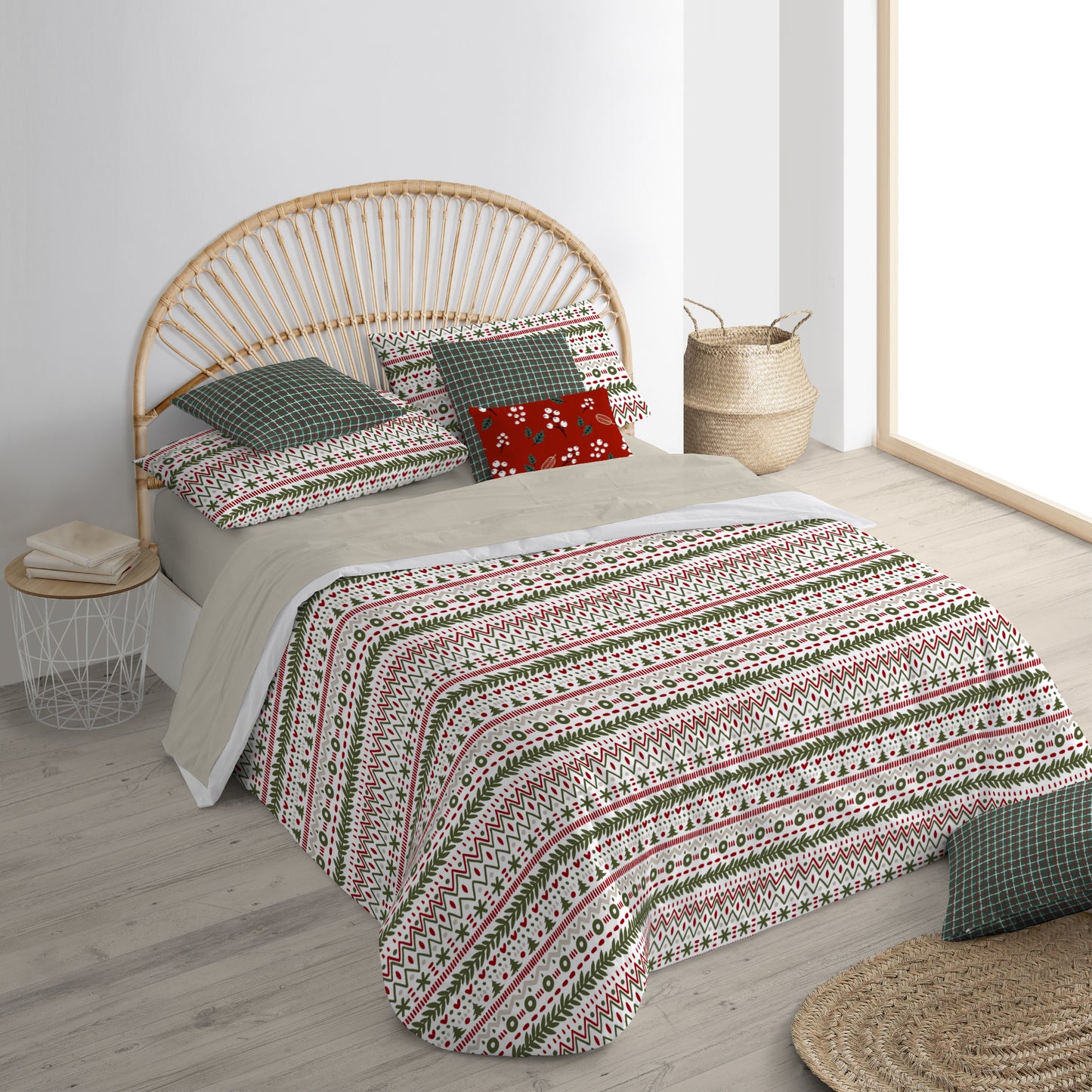 Duvet cover with clicks 100% cotton Merry Christmas 16