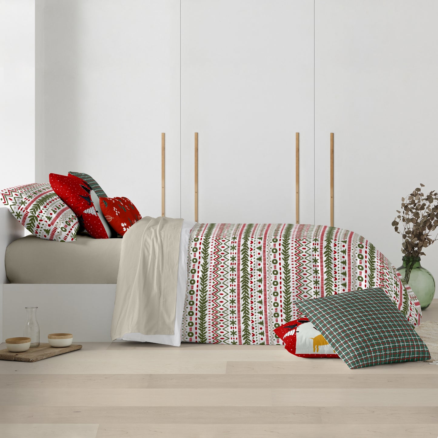 Housse de couette à clics 100% coton Joyeux Noël 16