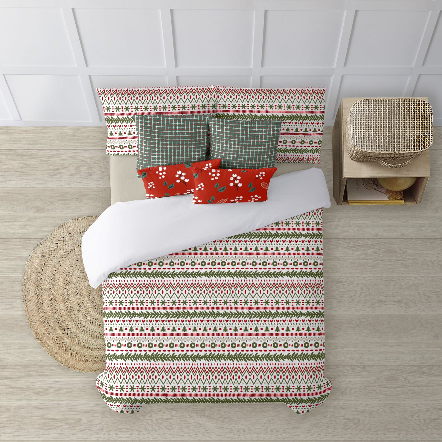 Housse de couette à clics 100% coton Joyeux Noël 16