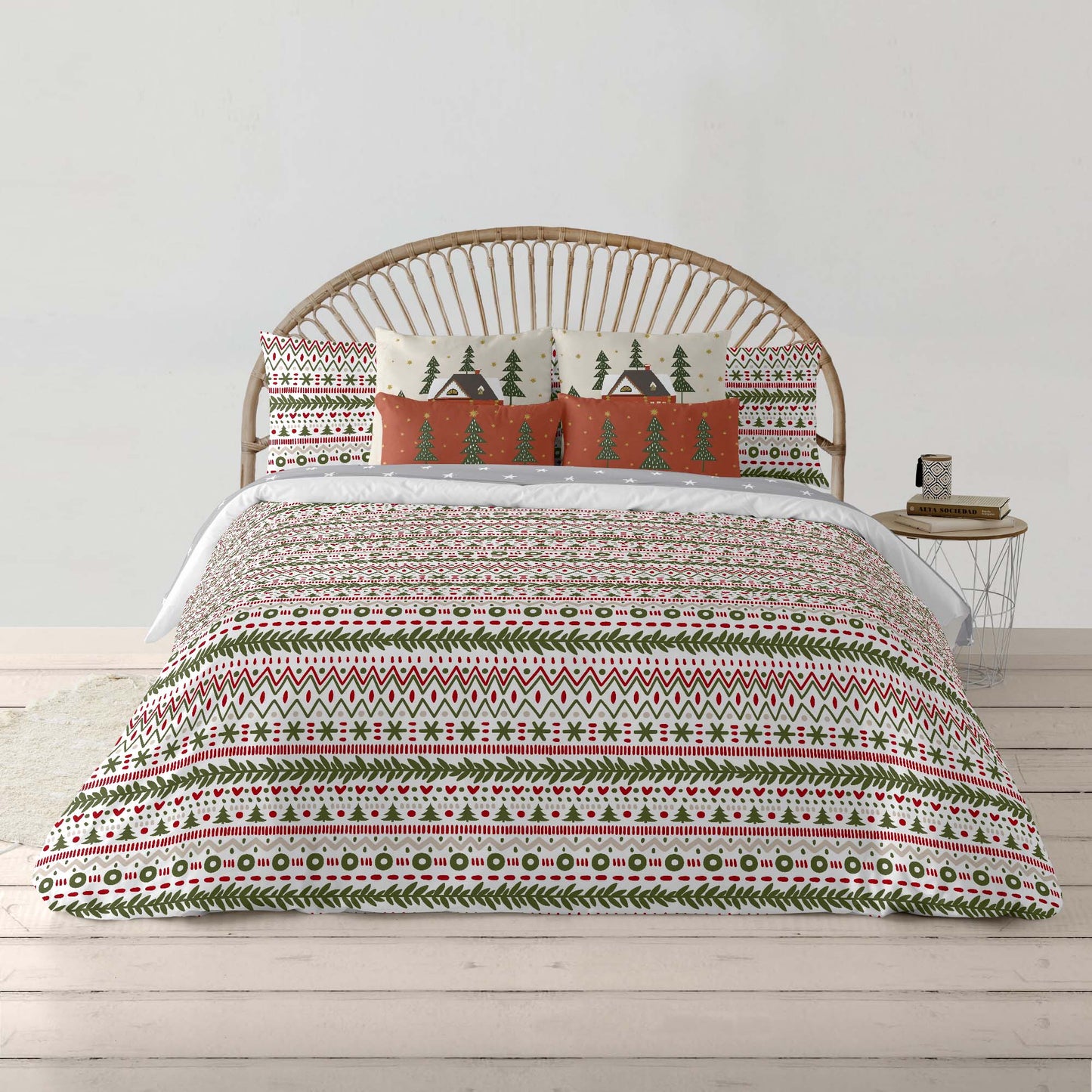 Duvet cover with clicks 100% cotton Merry Christmas 16