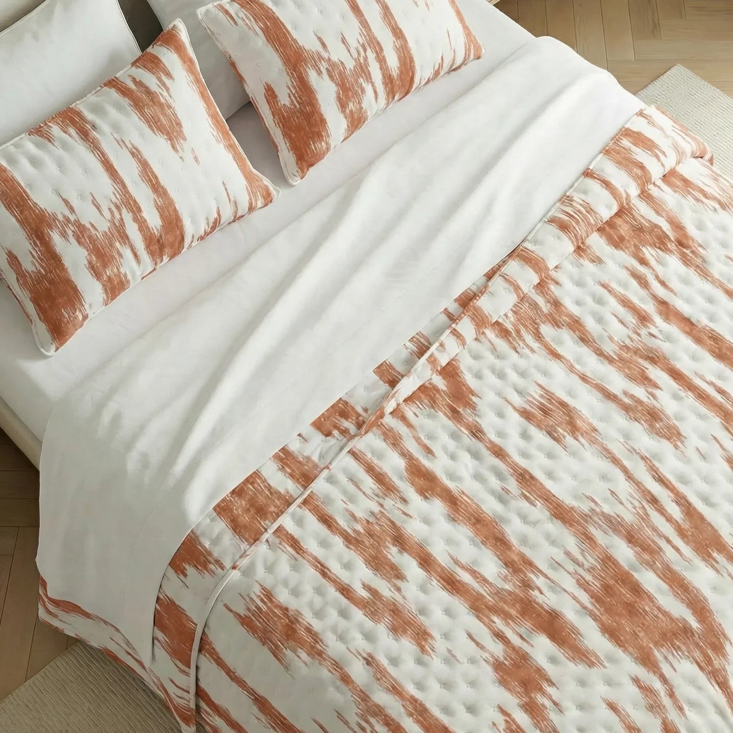 Colcha boutí estampada Mahón Teja tacto suave