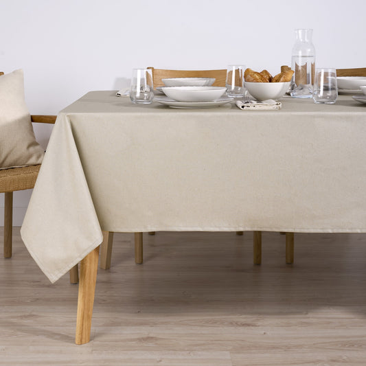 Natural Plain Stain-Resistant Tablecloth 157