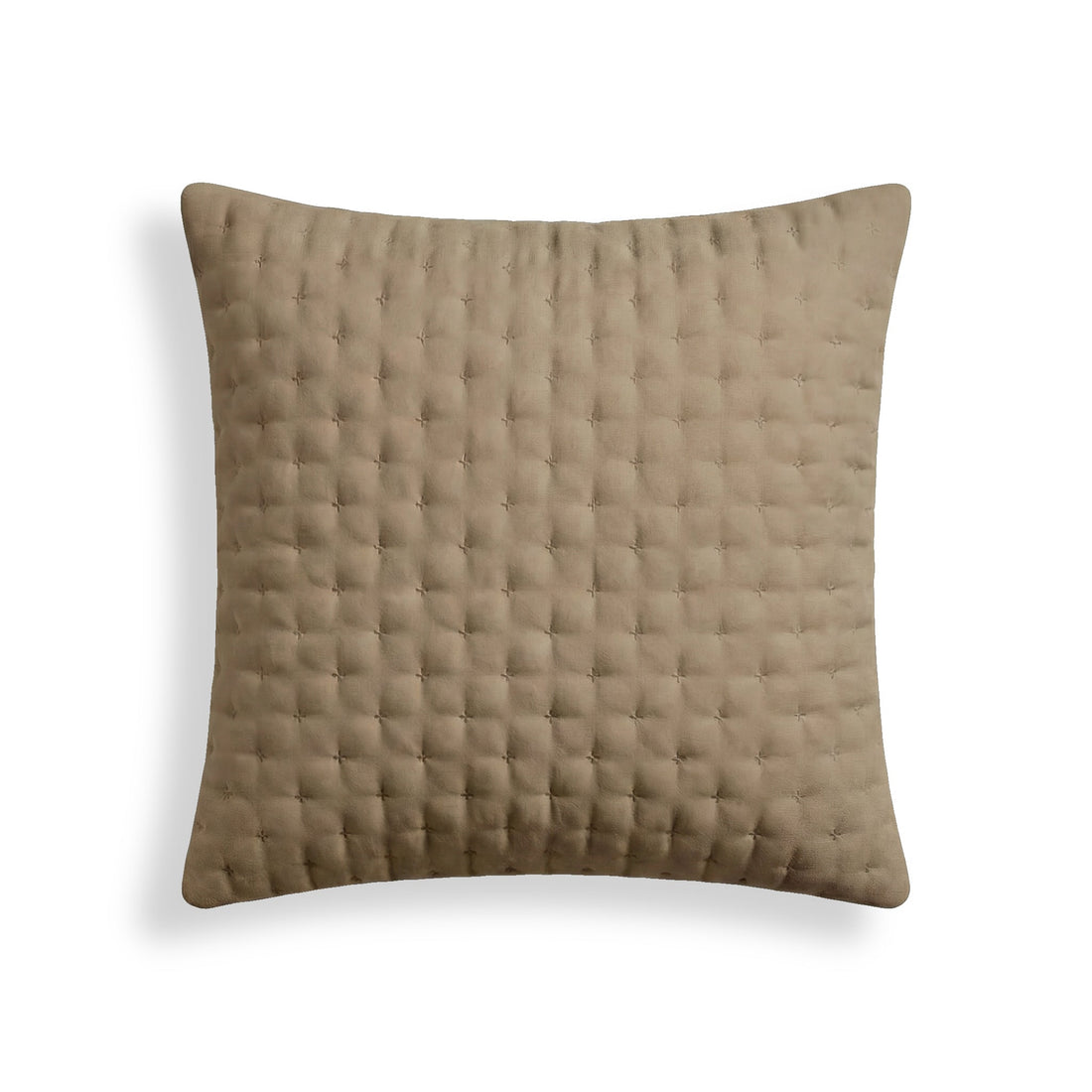 Funda de almohada lisa acolchada Marrón 65x65 cm