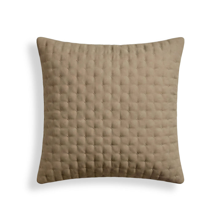 Funda de almohada lisa acolchada Marrón 65x65 cm