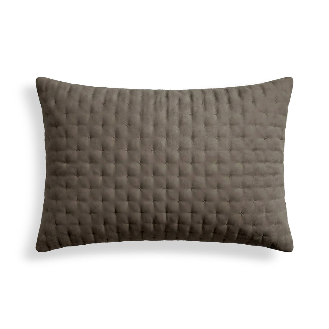 Funda de almohada lisa acolchada Marrón Oscuro 50x80 cm