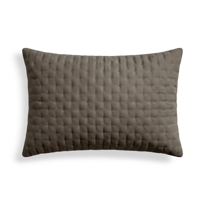 Funda de almohada lisa acolchada Marrón Oscuro 50x80 cm