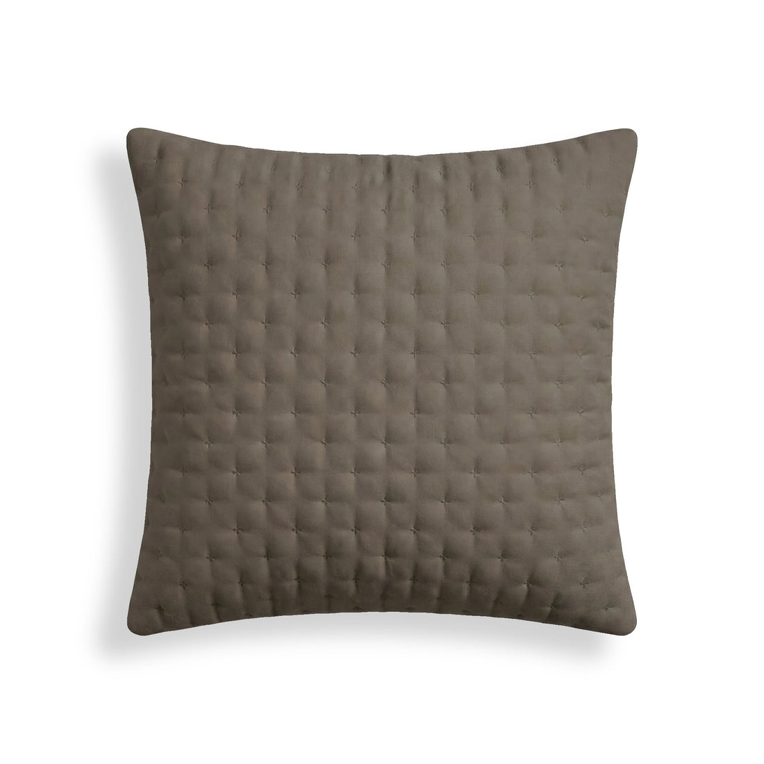 Funda de almohada lisa acolchada Marrón Oscuro 65x65 cm