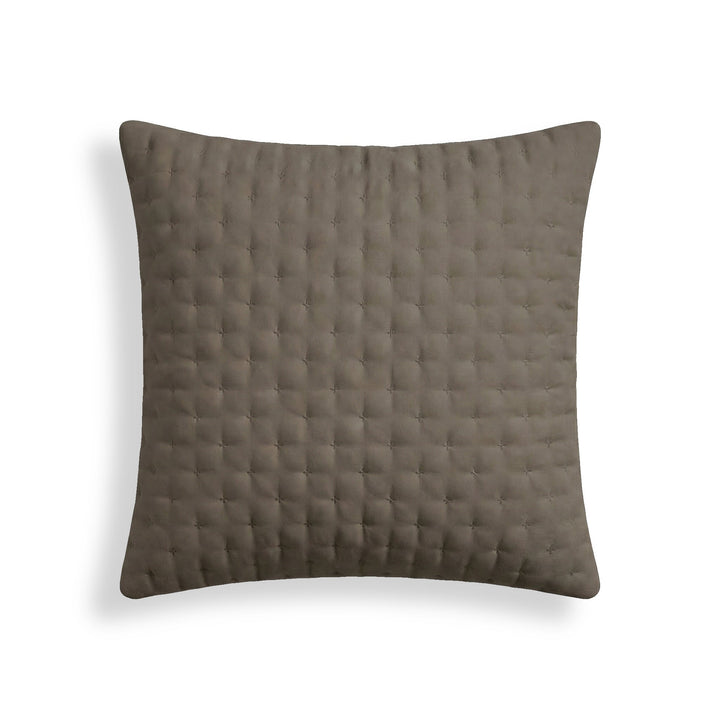 Funda de almohada lisa acolchada Marrón Oscuro 65x65 cm