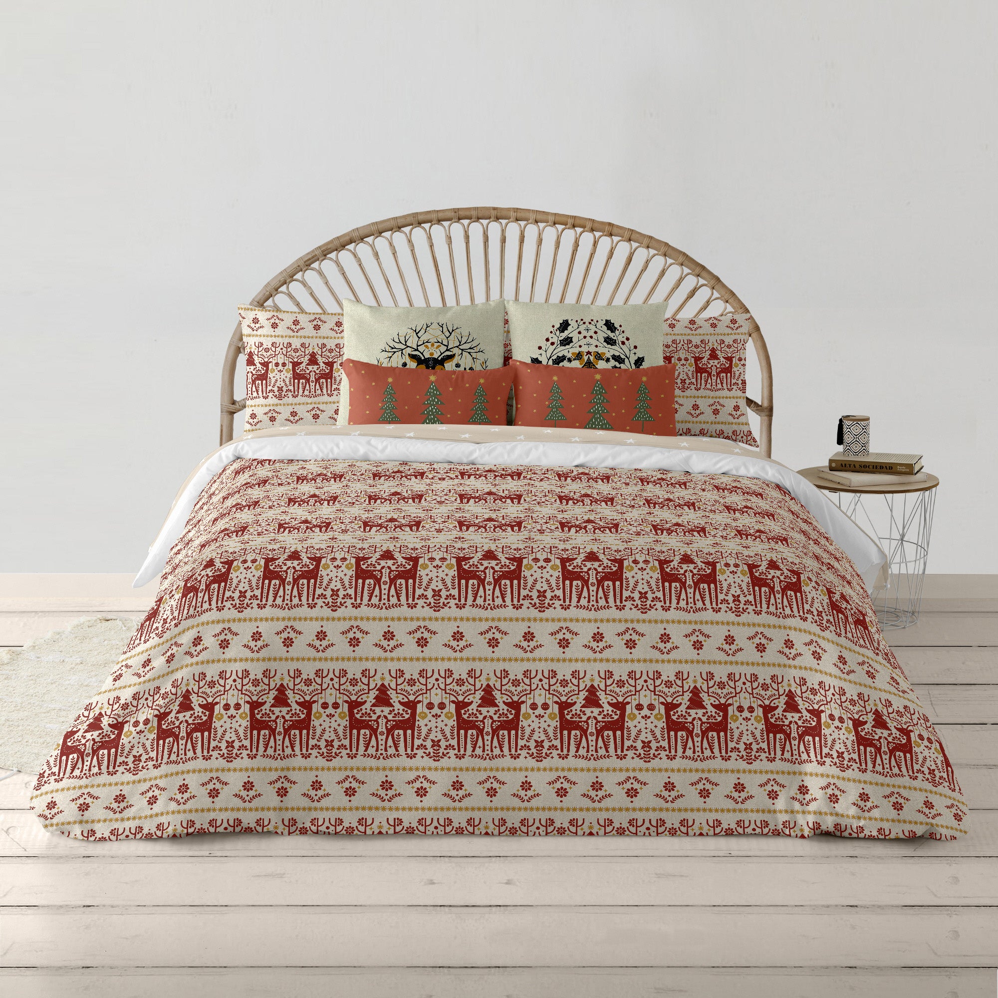 Housse de couette à clics 100% coton Joyeux Noël 21