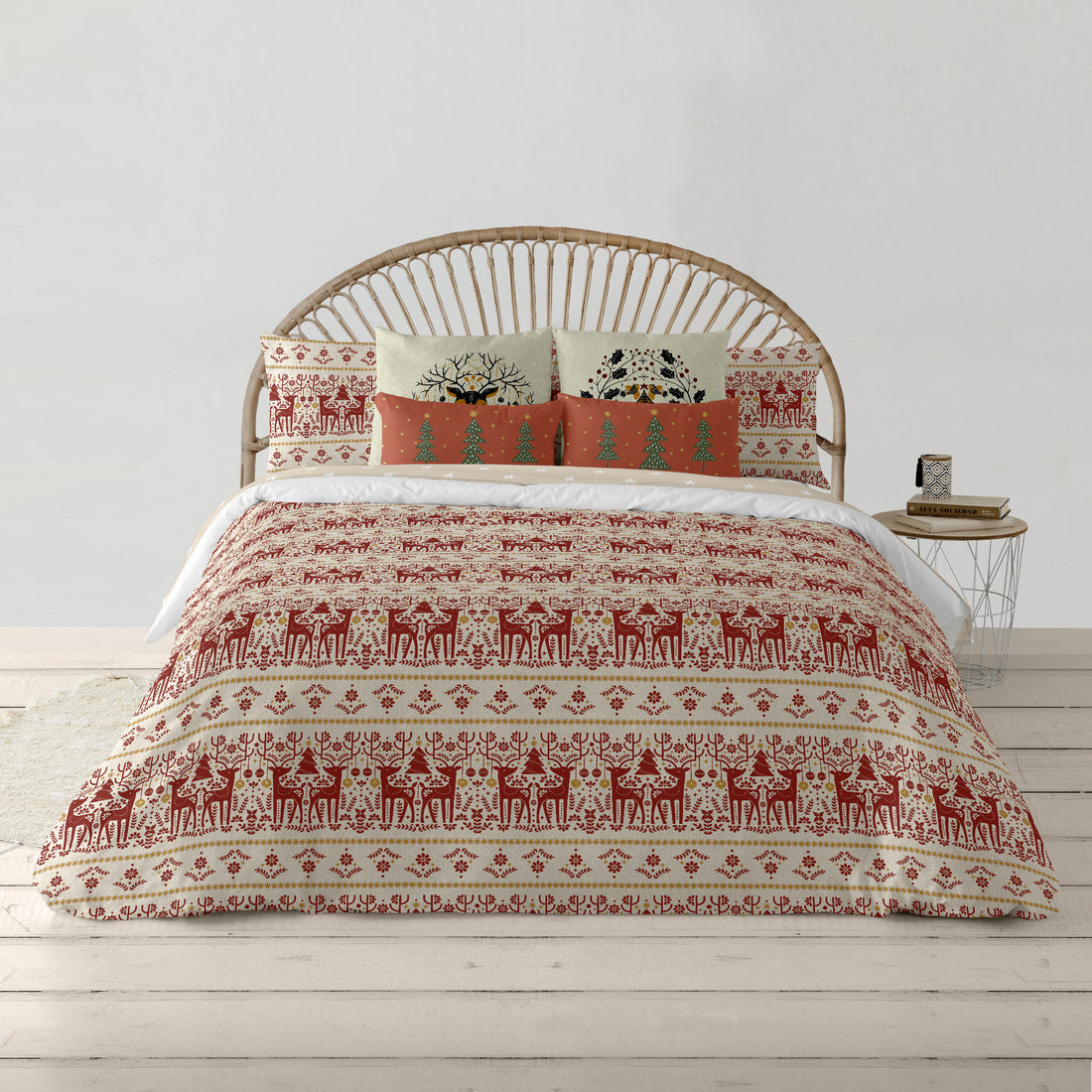 Housse de couette à clics 100% coton Joyeux Noël 21