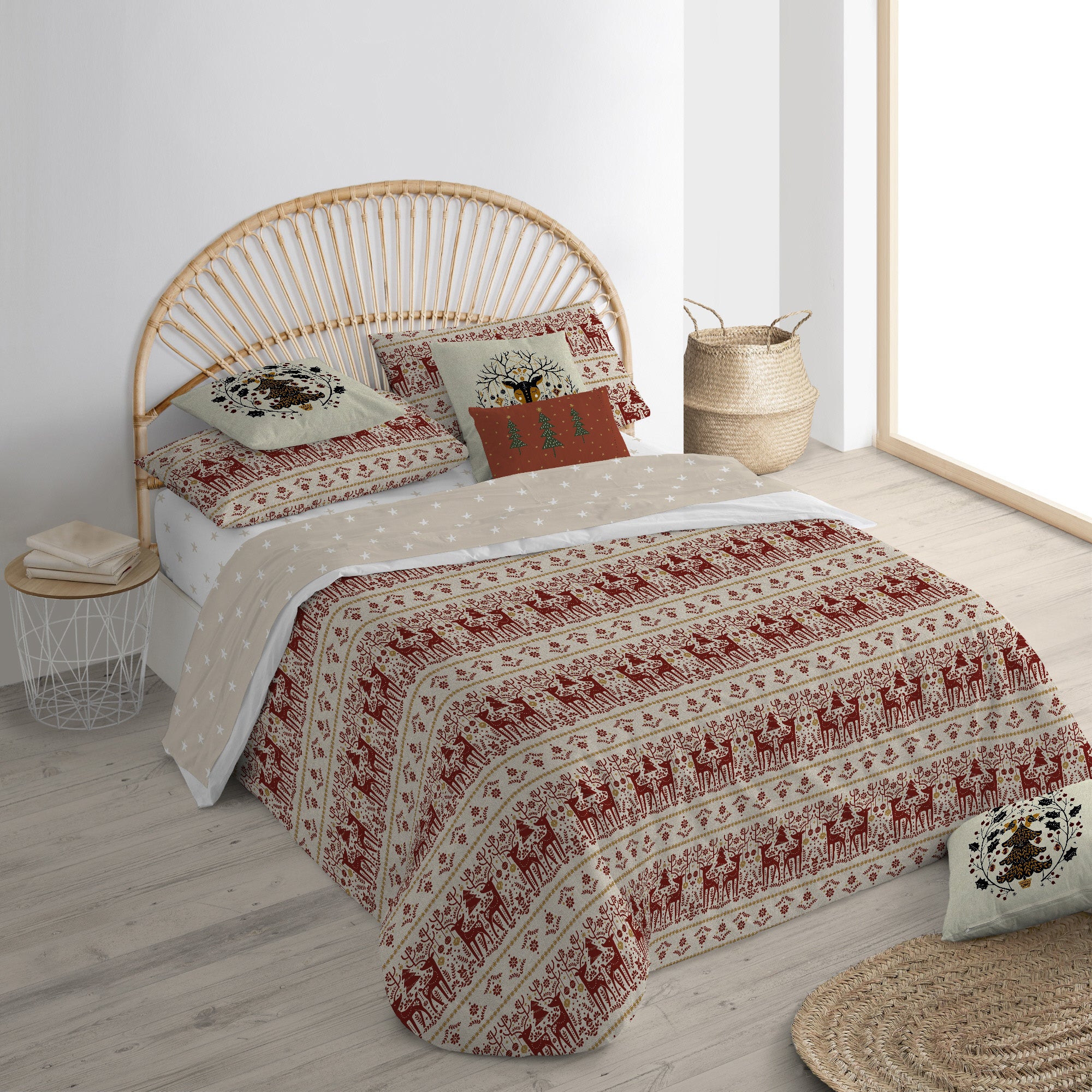 Housse de couette à clics 100% coton Joyeux Noël 21