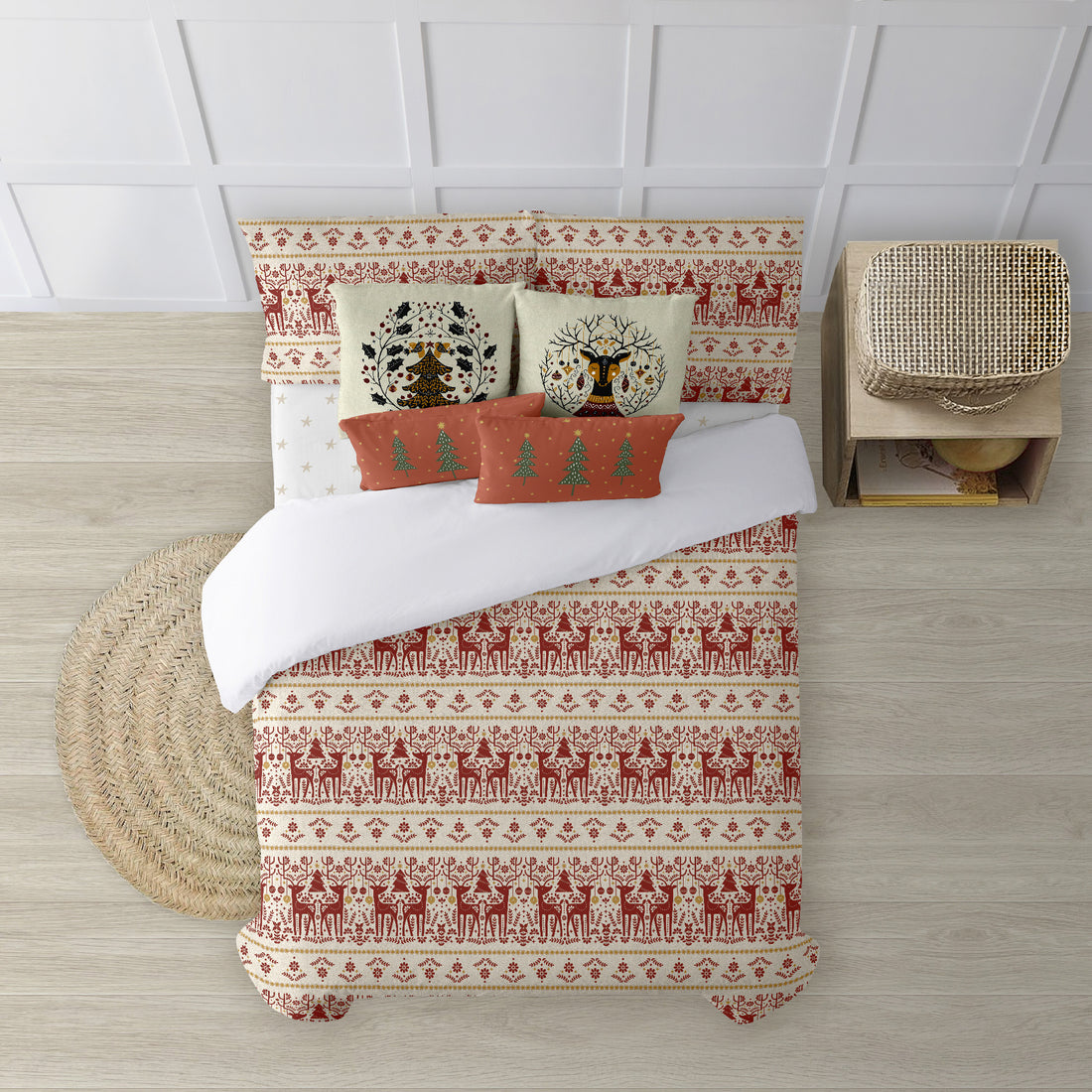 Housse de couette à clics 100% coton Joyeux Noël 21