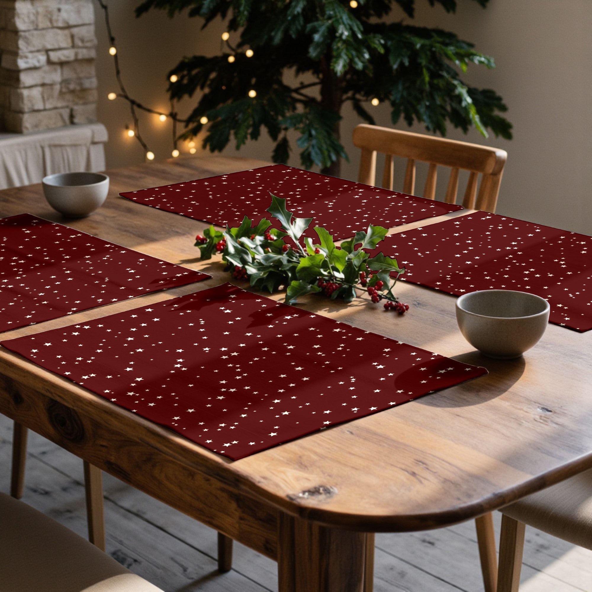 Mantel individual antimanchas pack 2 unidades Merry Christmas 23 negativo