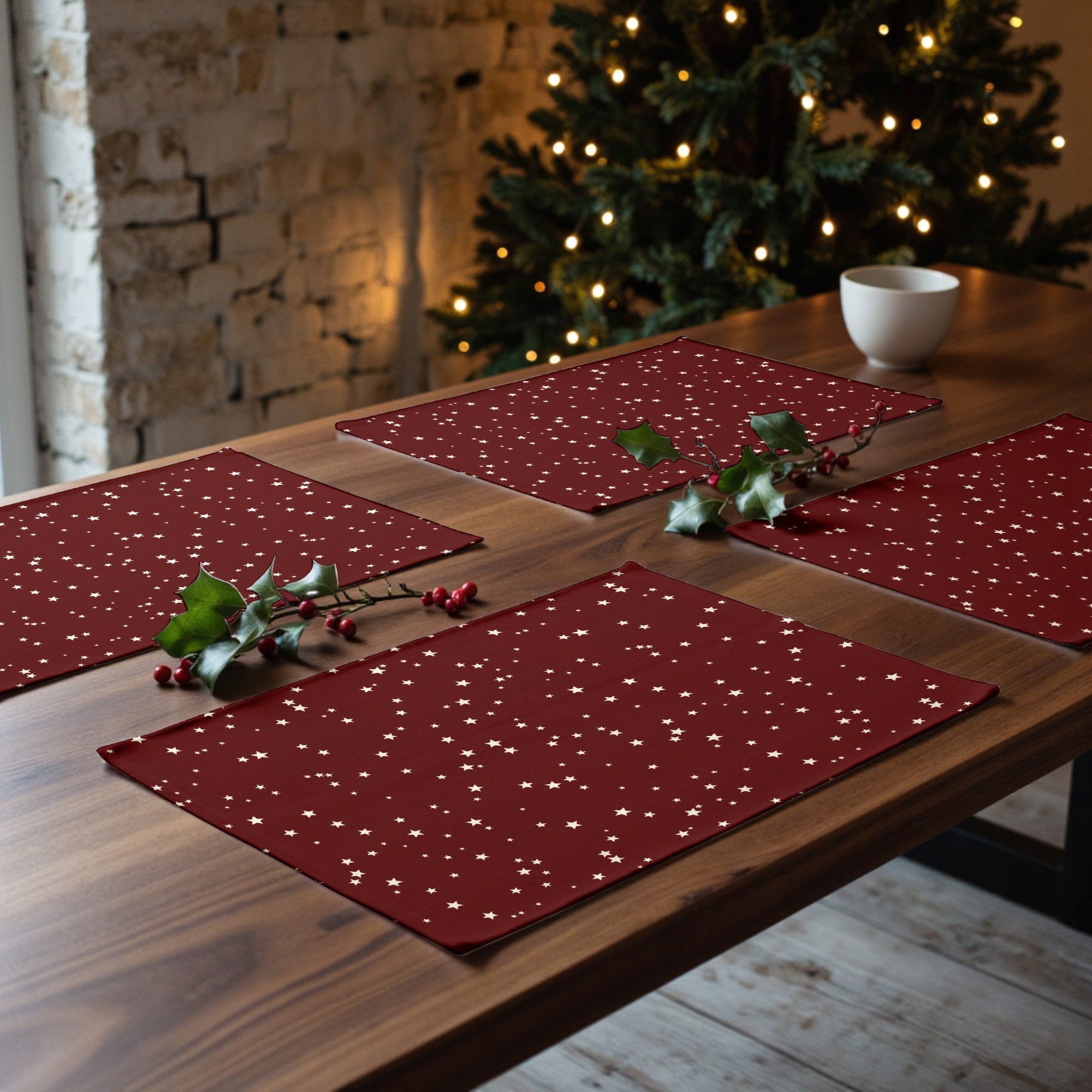 Mantel individual antimanchas pack 2 unidades Merry Christmas 23 negativo