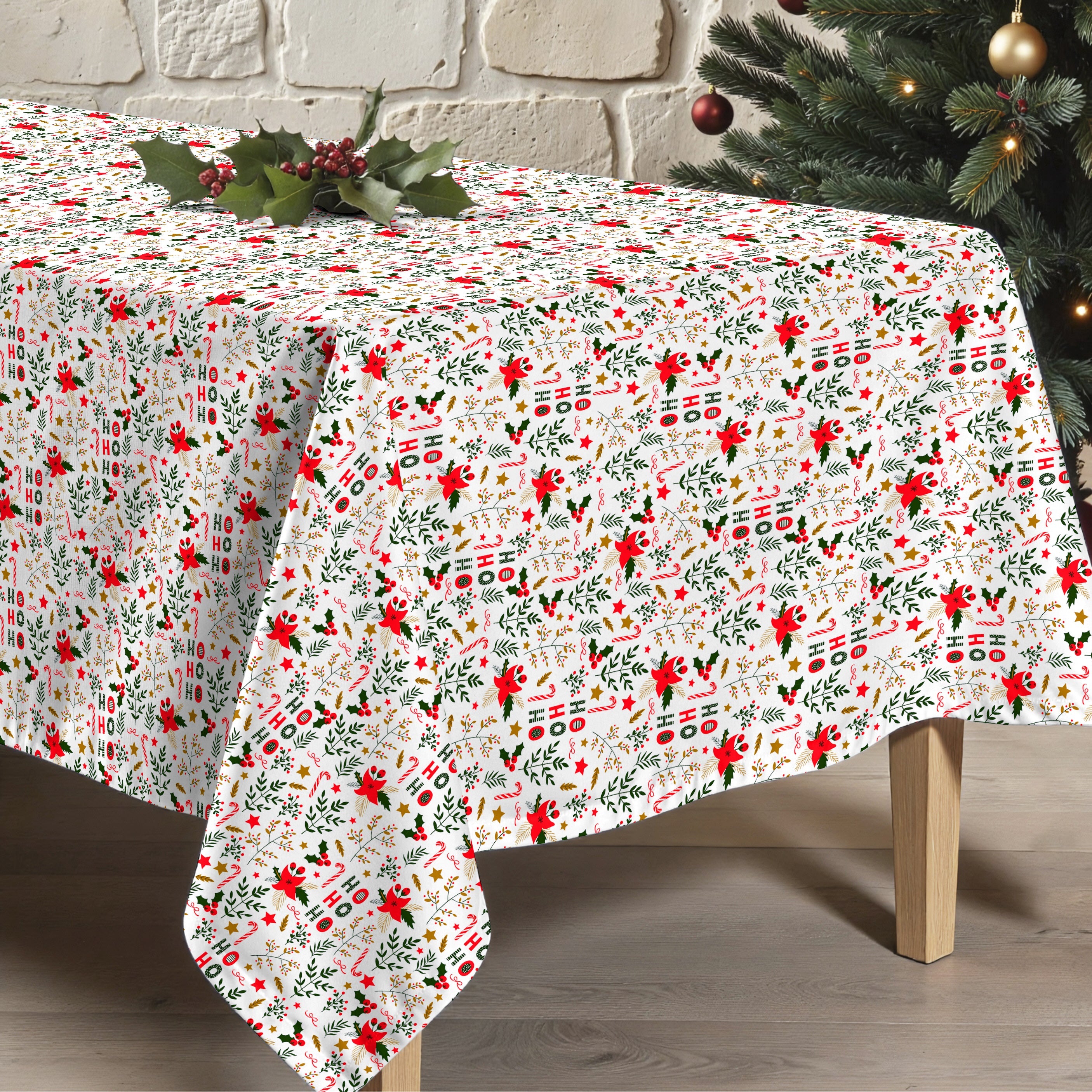 Mantel antimanchas 100% algodón Merry Christmas 32
