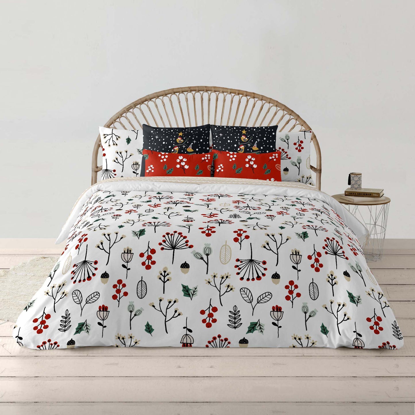 Duvet cover with clicks 100% cotton Merry Christmas 44