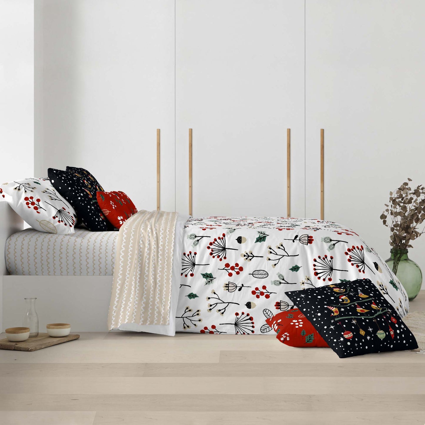 Housse de couette à clics 100% coton Joyeux Noël 44