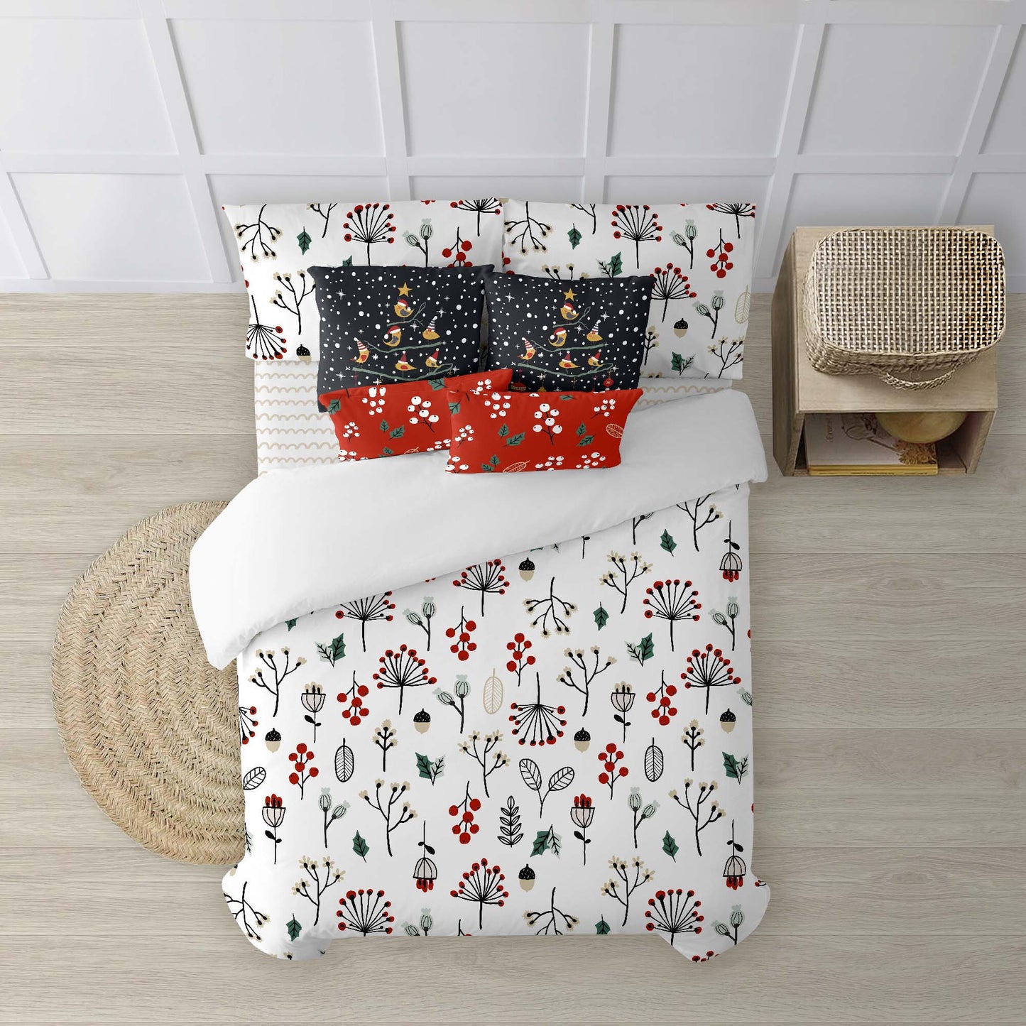 Duvet cover with clicks 100% cotton Merry Christmas 44