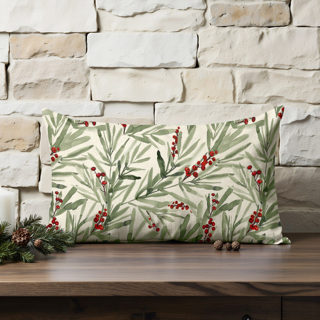 Funda de cojín 100% algodón Merry Christmas 46-102 30x50 cm