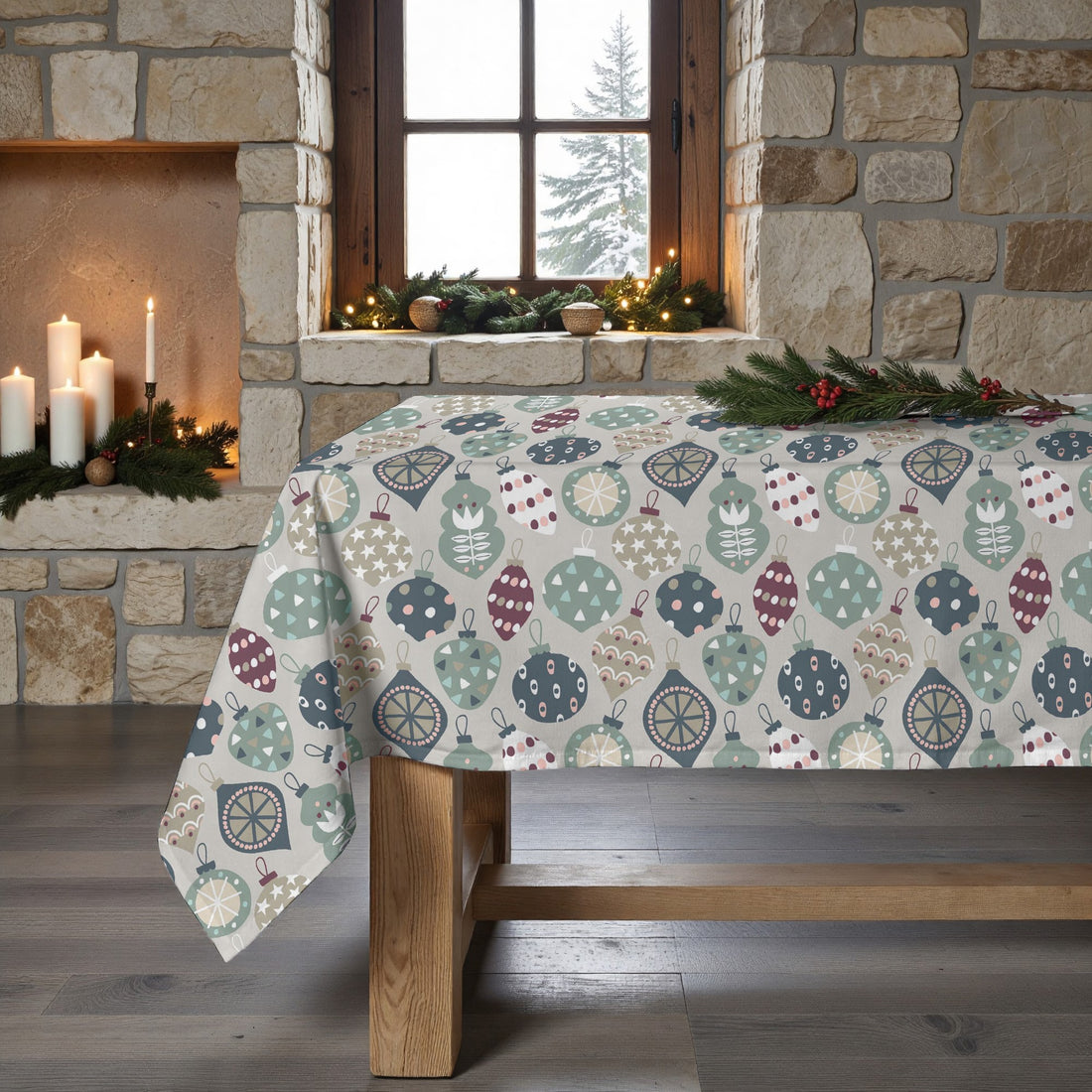 Mantel antimanchas Merry Christmas 60