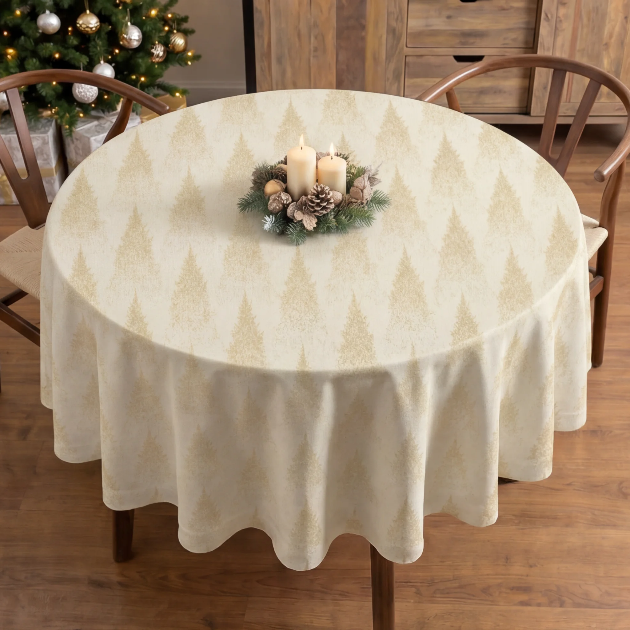 Mantel redondo antimanchas Merry Christmas 72-100