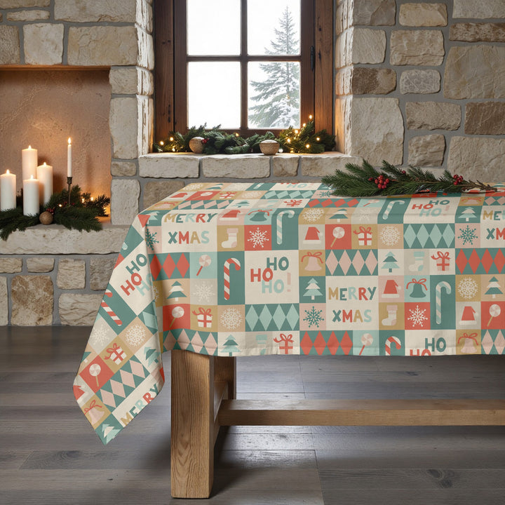 Merry Christmas 74 stain-resistant tablecloth