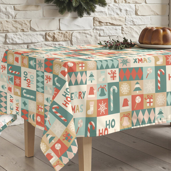 Merry Christmas 74 stain-resistant tablecloth