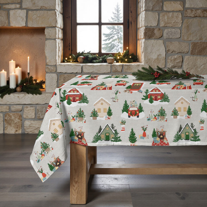 Merry Christmas 78 stain-resistant tablecloth