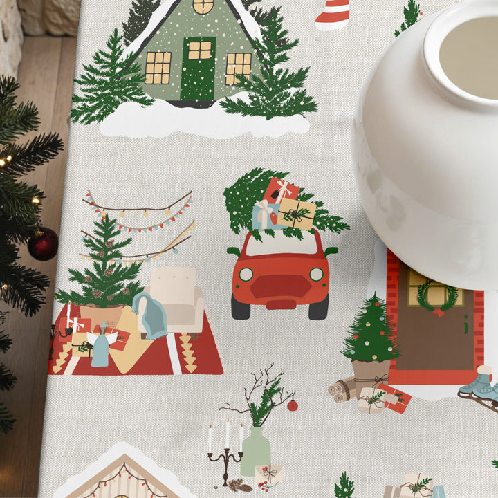 Merry Christmas 78 stain-resistant tablecloth