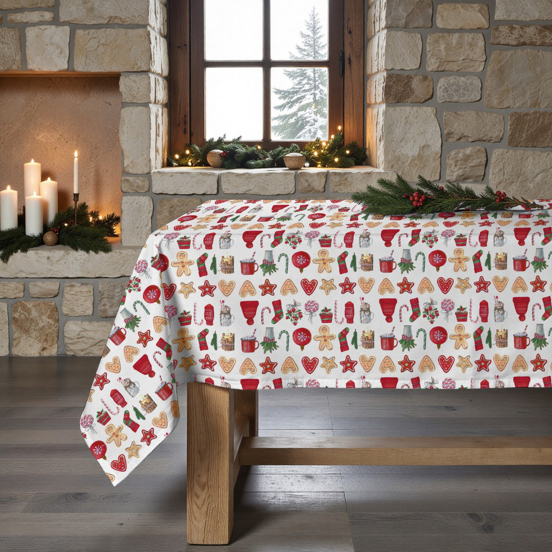 Mantel antimanchas Merry Christmas 9