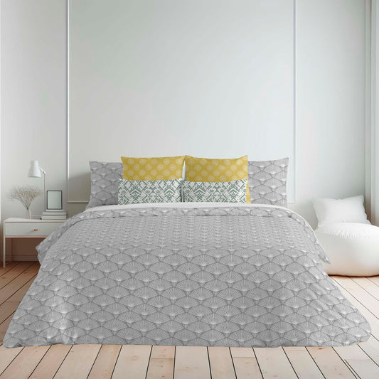 Housse de couette Nashik Bottleneck 100% coton gris