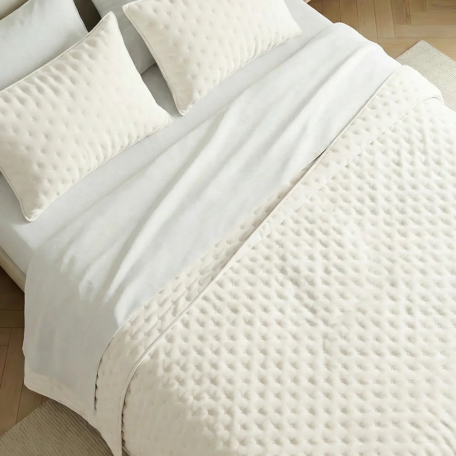 Colcha lisa acolchada Natural tacto suave