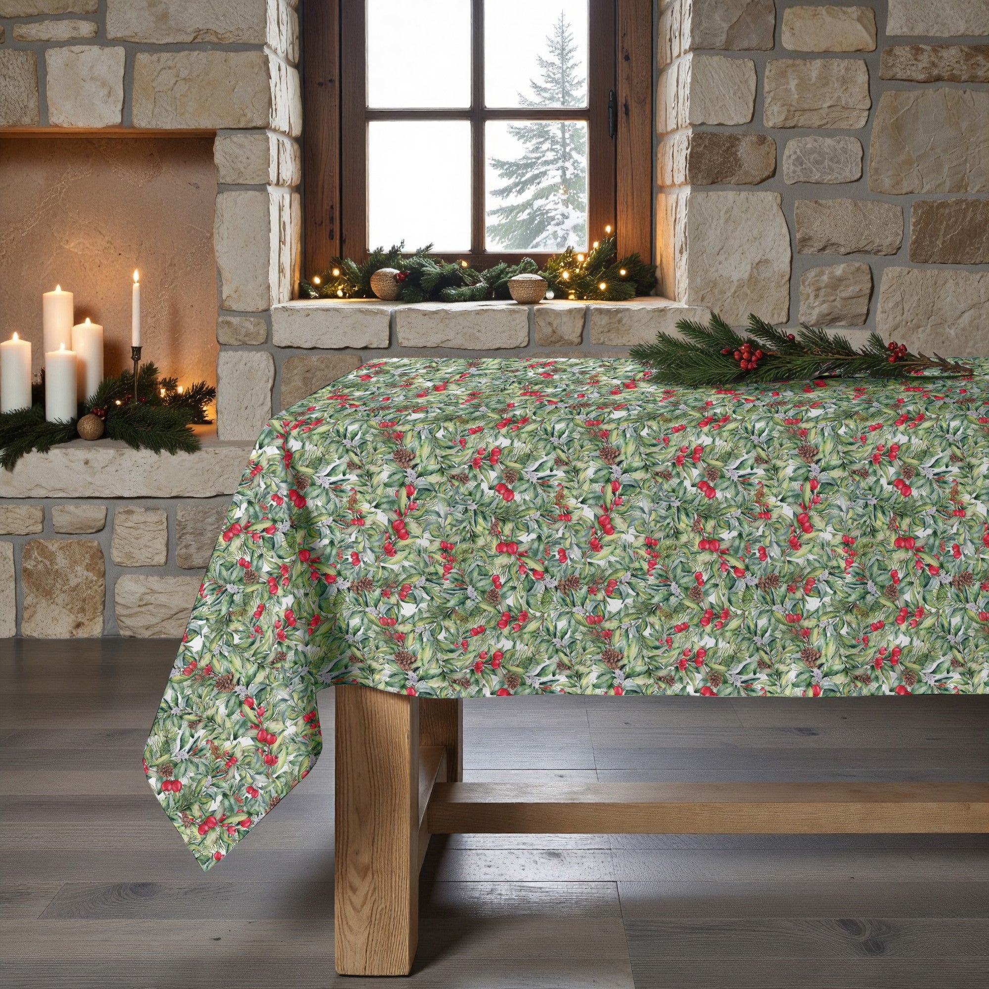 Christmas 13 stain-resistant tablecloth