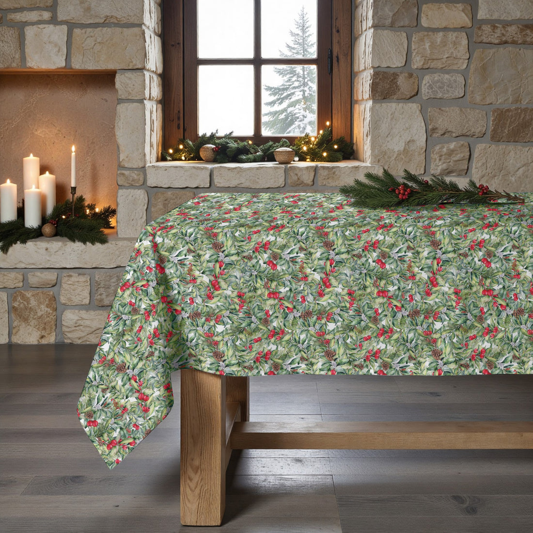 Christmas 13 stain-resistant tablecloth
