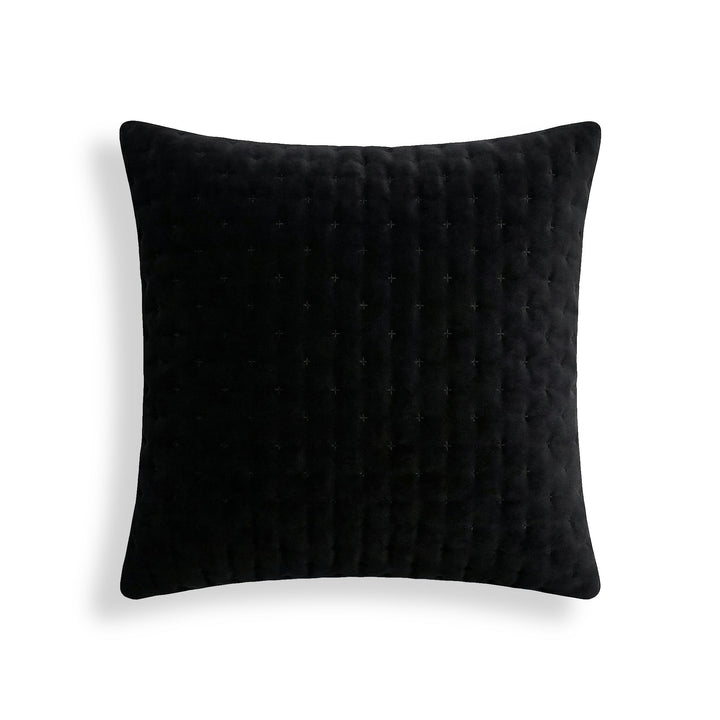 Funda de almohada lisa acolchada Black 65x65 cm