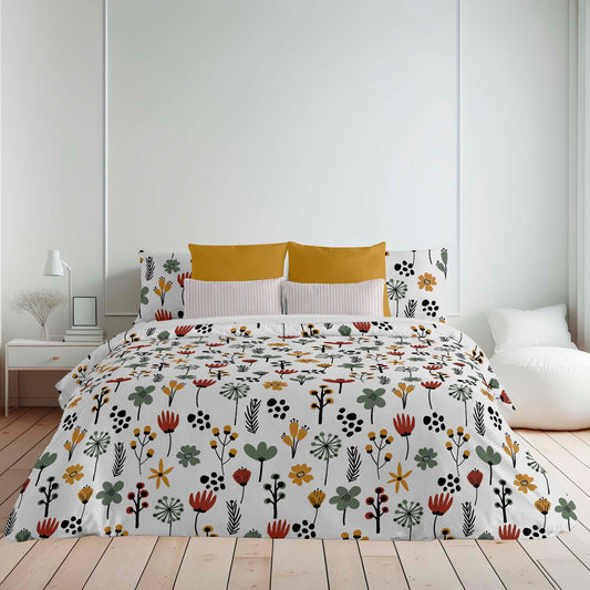 Housse de couette avec boutons 100% coton Paola