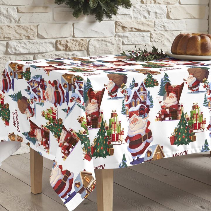 Santa Claus stain-resistant tablecloth