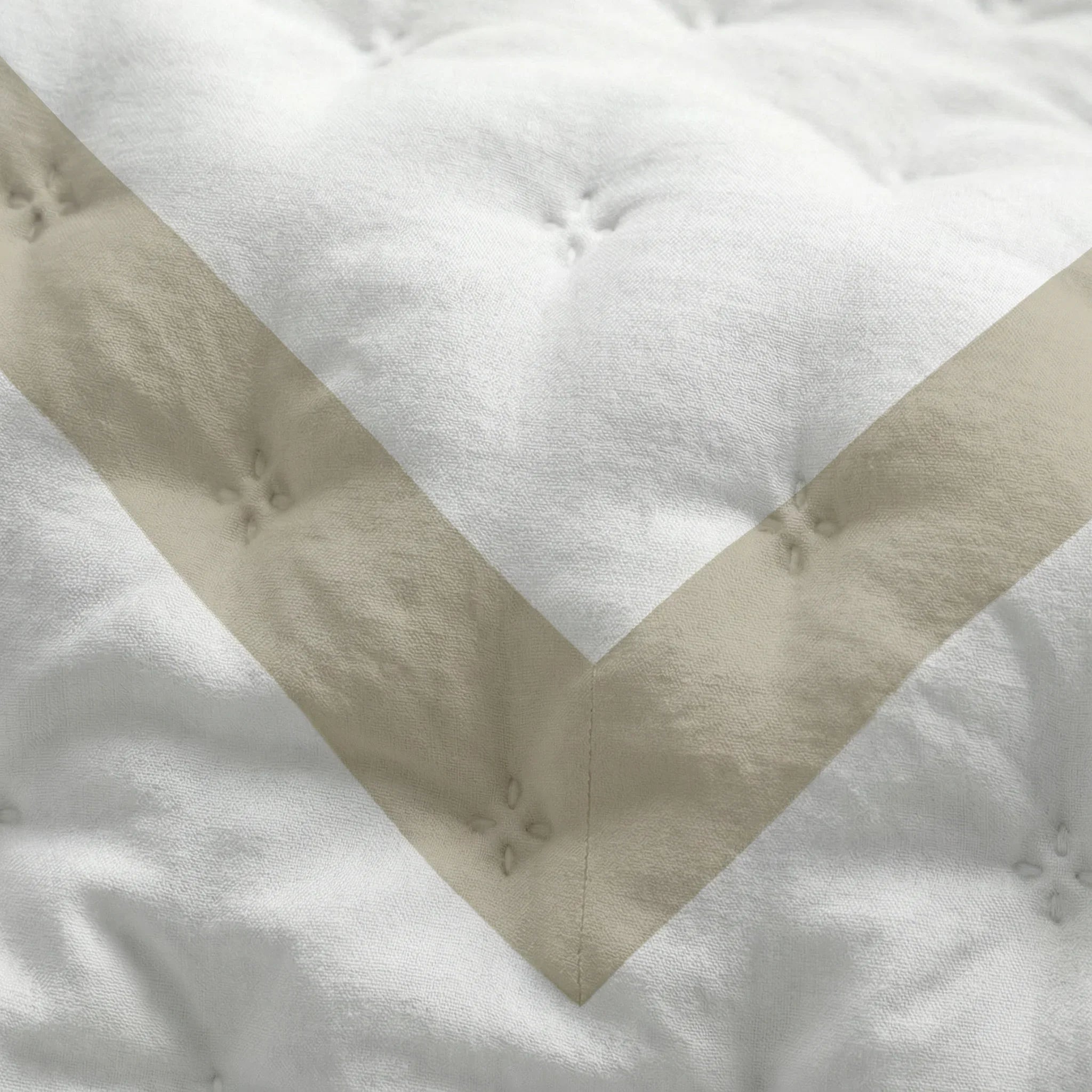 Colcha boutí estampada Portixol Beige tacto suave