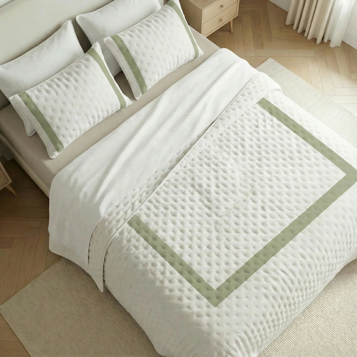 Colcha boutí estampada Portixol Verde Claro tacto suave