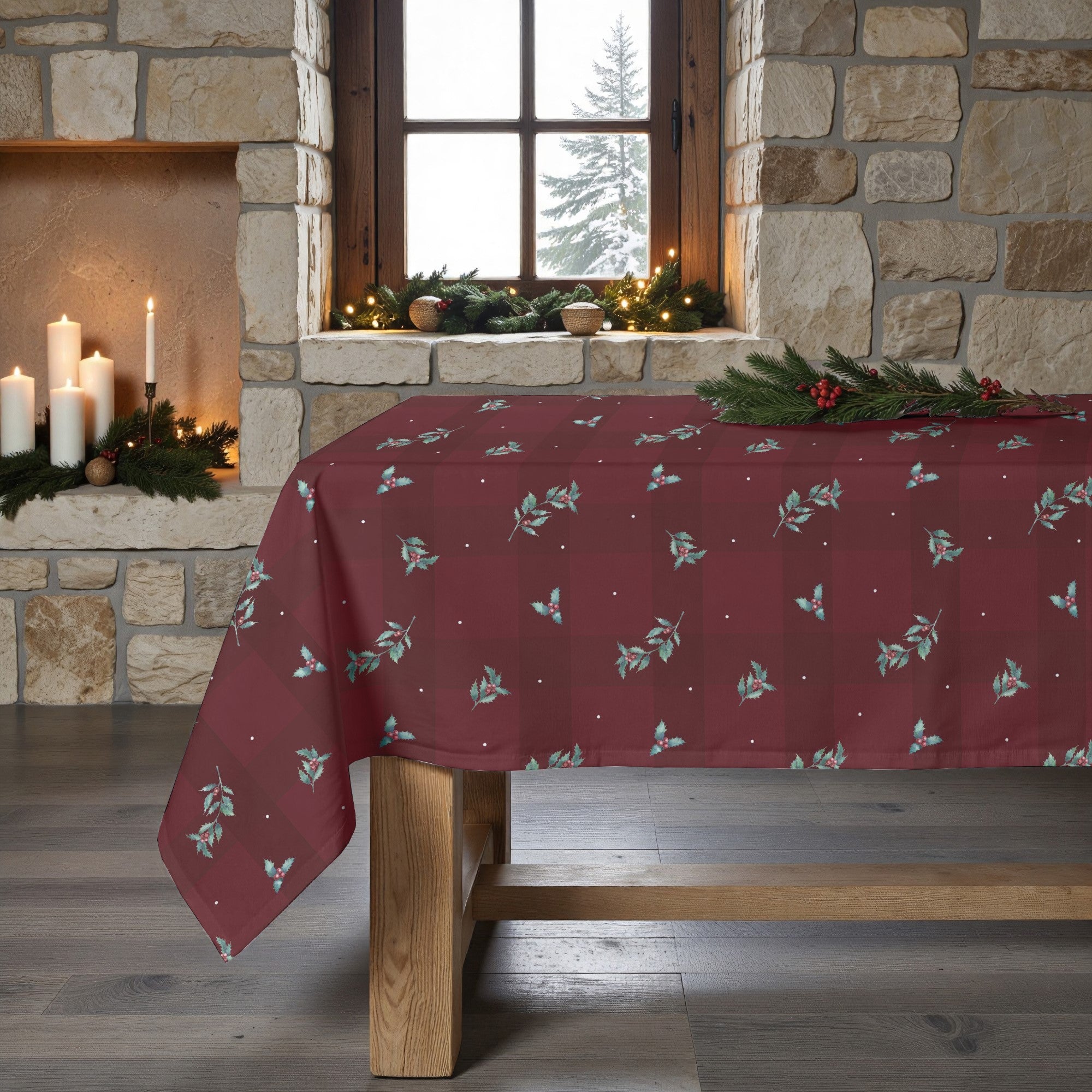 Nappe antitache Noël rouge 1