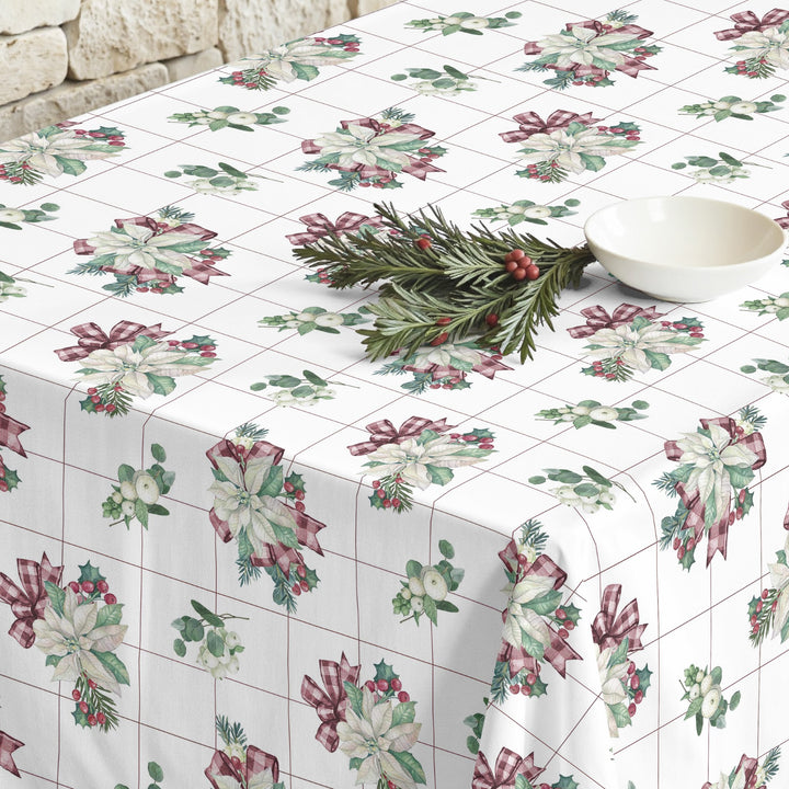Red Christmas 2 stain-resistant tablecloth