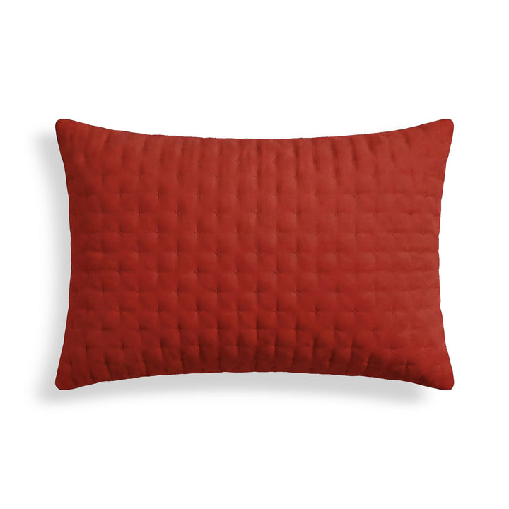 Funda de cojín lisa acolchada Rojo 30x50 cm