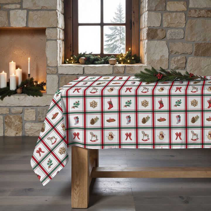 Scottish Christmas stain-resistant tablecloth 1