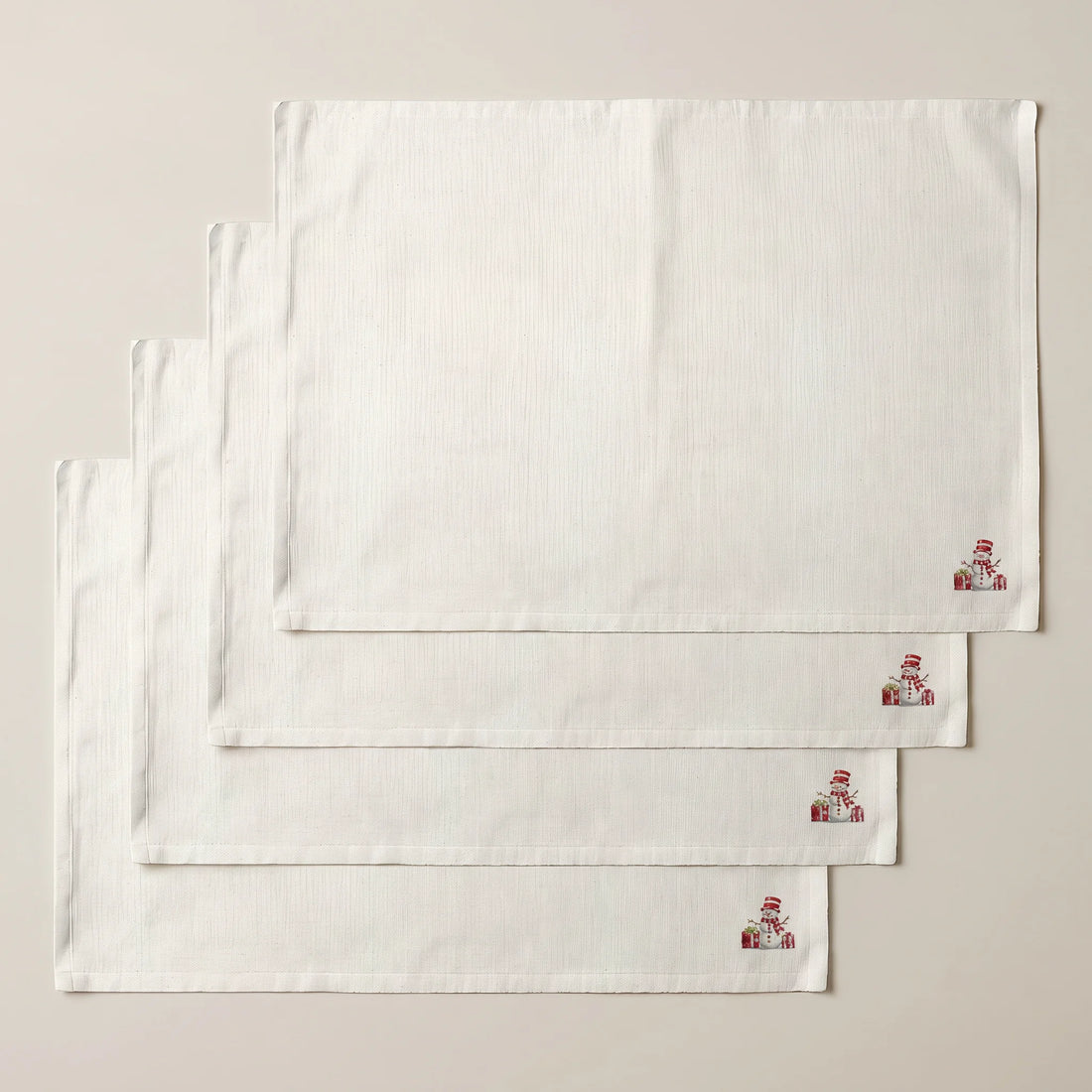 Mantel individual antimanchas pack 4 unidades Snowman