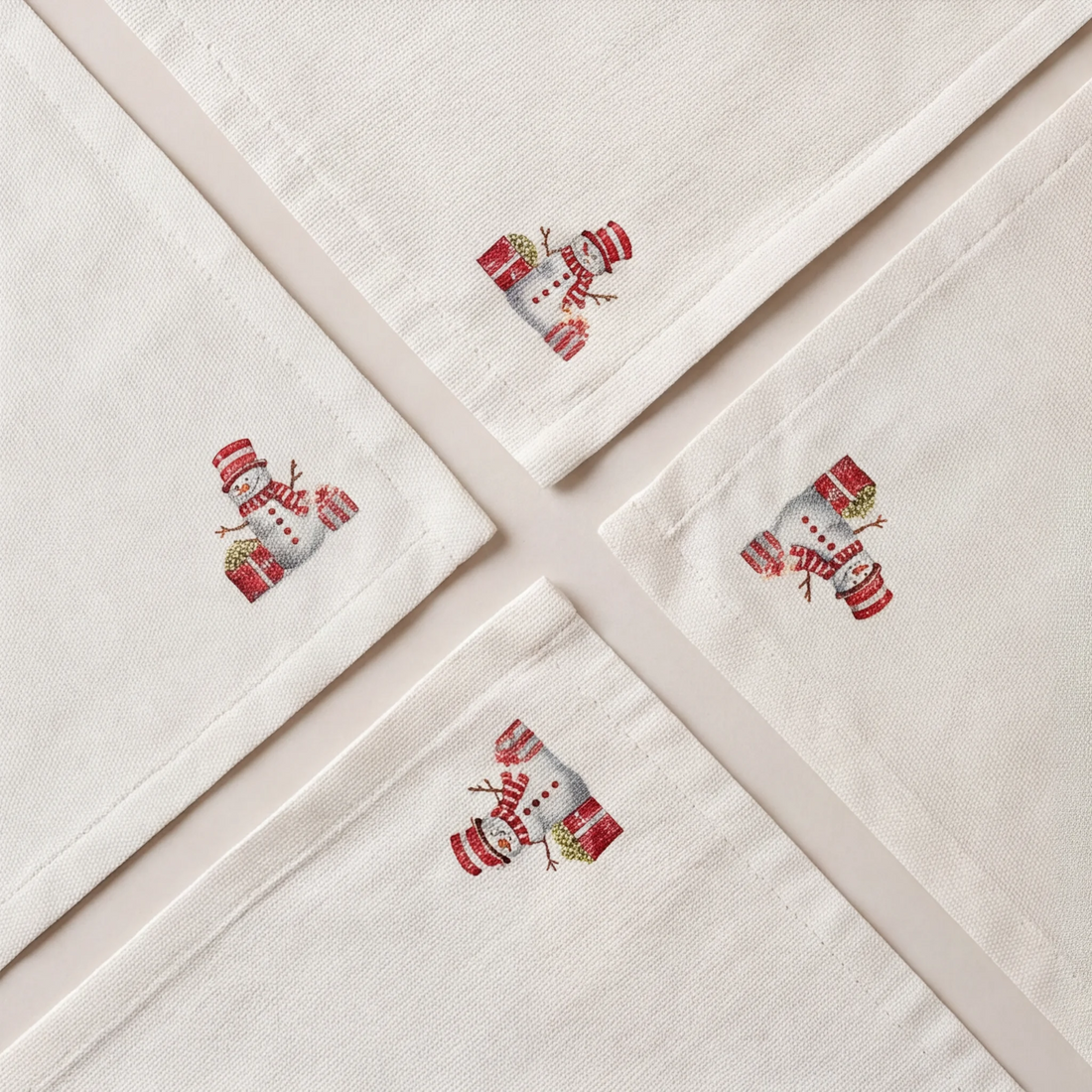 Mantel individual antimanchas pack 4 unidades Snowman